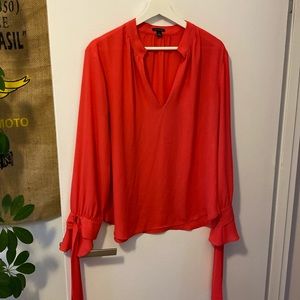 Ann Taylor versatile blouse, size M, coral red colour.